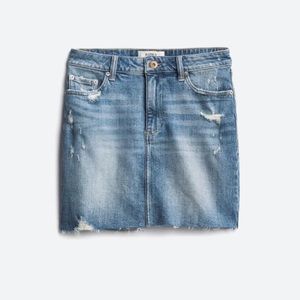 Pistola Lakota Distressed Raw Hem Denim Skirt